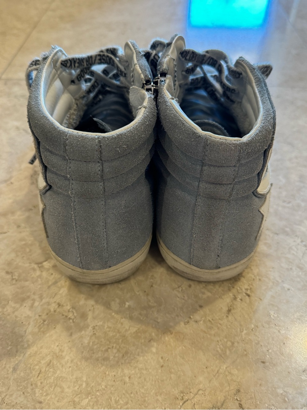 Golden Goose Light Blue Suede Slide Sneakers Size 12 - Picture 3 of 10